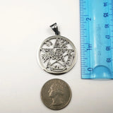 Wiccan Amulet Pendant Necklace, Ancient Power Name of Silver