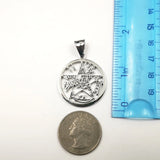 Wiccan Amulet Pendant Necklace, Ancient Power Name of Silver