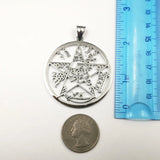 Wiccan Amulet Pendant Necklace, Ancient Power Name of Silver