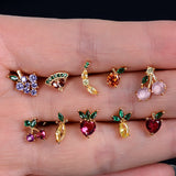 Rainbow CZ Zircon Small Cartilage Stud Earring