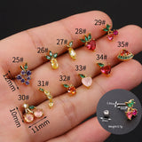 Rainbow CZ Zircon Small Cartilage Stud Earring