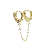 925 Silver Handcuff Dangle Earring Rainbow