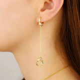 925 Silver Handcuff Dangle Earring Rainbow