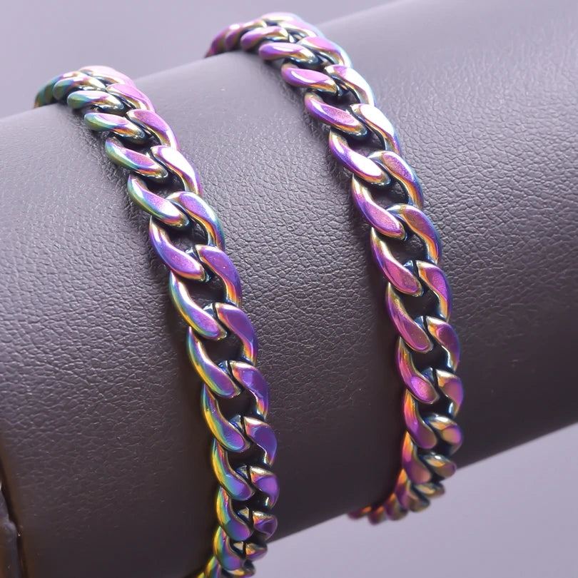 6.5mm Stainless Steel Rainbow Necklace Chain for Jewelry Making