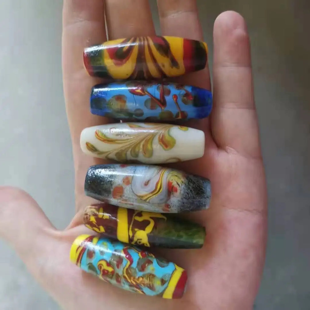 Ancient pharaoh traditional glass beads flower pattern jewelry
