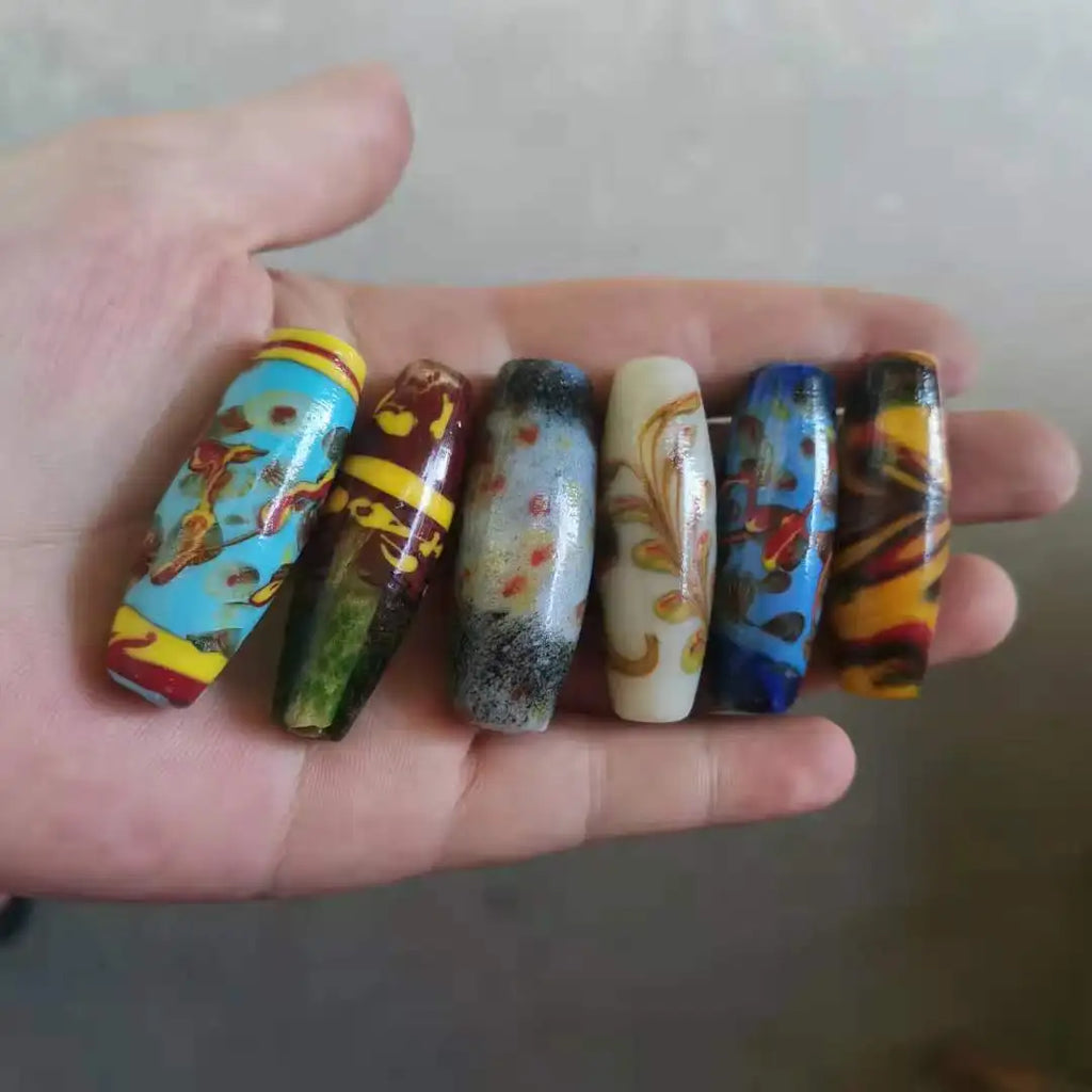 Ancient pharaoh traditional glass beads flower pattern jewelry