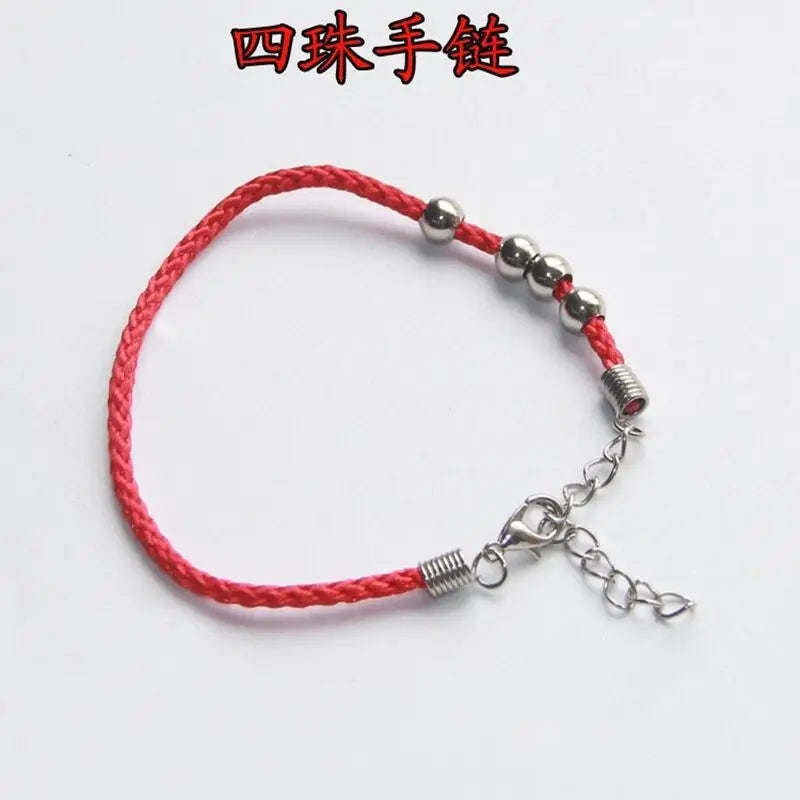 Tibetan Alloy 4 Beads Cord Weaving Buddhism Bracelet