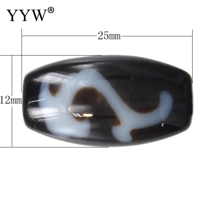 Tibetan Oval Ruyi & Two Tone Dzi Beads Charm Stone Beads for Jewelry Making