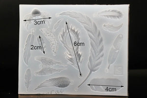 Transparent Feather Silicone Resin Mold for Charms Pendant Making