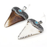 Triangle Cattle Bone Turquoise Pendant Jewelry Making Gift