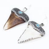 Triangle Cattle Bone Turquoise Pendant Jewelry Making Gift