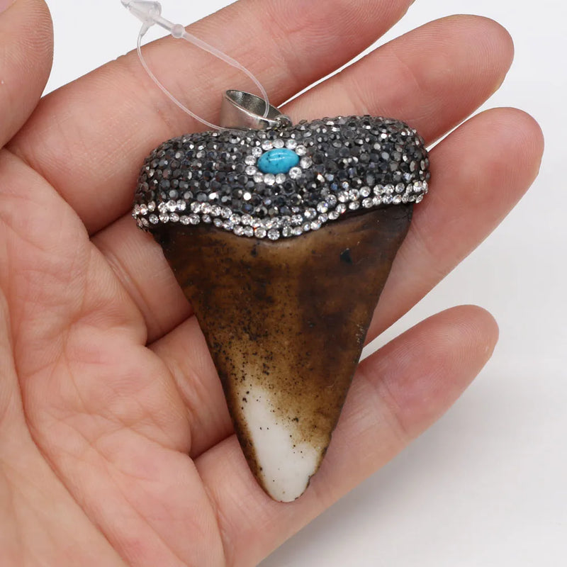 Triangle Cattle Bone Turquoise Pendant Jewelry Making Gift