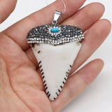 Triangle Cattle Bone Turquoise Pendant Jewelry Making Gift
