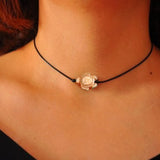 Turquoise Drop Choker Layering Necklace Hippie Boho Tumblr Necklace
