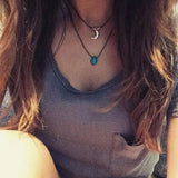Turquoise Drop Choker Layering Necklace Hippie Boho Tumblr Necklace
