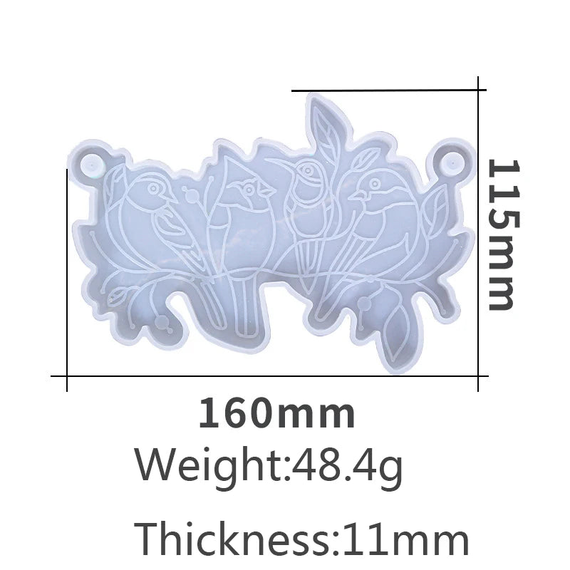 UV Epoxy Resin Mold Bird Silicone Mould DIY Home Decor Jewelry Making