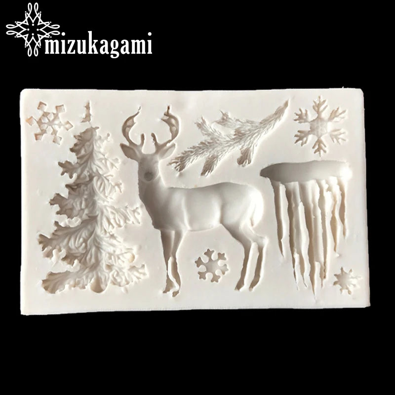 Christmas Elk/Tree Resin Charms Pendant Molds DIY Intersperse Christmas