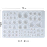 UV Resin Jewelry Liquid Silicone Mold Heart Water Drop Round Beads Resin Molds