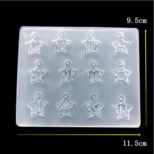 12 Constellations Stars Resin Charms Molds DIY Making