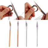 Agate Burnisher Polishing Edge Bamboo Handle Jewelry Tools