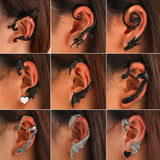 Vintage Punk Alloy Elf Dragon Ear Clips Cat Bat Gothic Ear Cuff Earrings