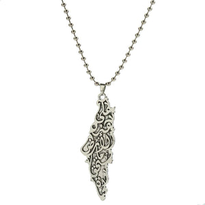 Vintage Silver House Letter Pendant Necklace Unisex Beads Chain