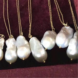 Baroque Pearl Pendant 18 Inches Necklace Classic Real Cultured Aurora Wedding