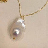Baroque Pearl Pendant 18 Inches Necklace Classic Real Cultured Aurora Wedding