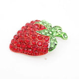 Red Rhinestone Strawberry Plant Pendant