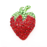 Red Rhinestone Strawberry Plant Pendant