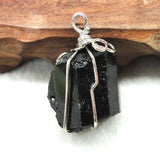 Natural Tourmaline Wire Wrapped Pendant Chakra Healing Point Reiki Charms