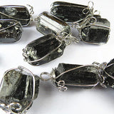 Natural Tourmaline Wire Wrapped Pendant Chakra Healing Point Reiki Charms