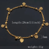 Yellow Round Patterned Anklets Chain for Women Girls