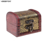 Wooden Trinket Jewelry Storage Box Antique Style Organizer Case