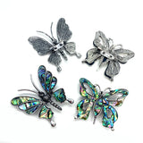 Natural Shell Pendant Butterfly Abalone Shell Brooch Pin Charm DIY Jewelry