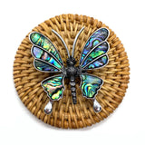 Natural Shell Pendant Butterfly Abalone Shell Brooch Pin Charm DIY Jewelry