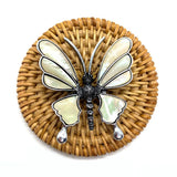 Natural Shell Pendant Butterfly Abalone Shell Brooch Pin Charm DIY Jewelry
