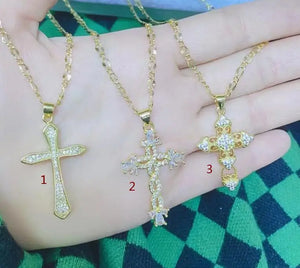Chain Cross Necklace Pendant Copper Zircon Jewelry Supplies