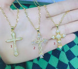 Chain Cross Necklace Pendant Copper Zircon Jewelry Supplies