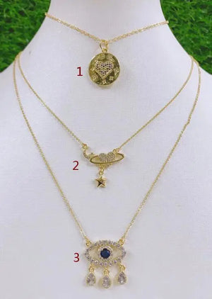 Chain Space Eye Necklace Pendant Copper Zircon Jewelry Supplies