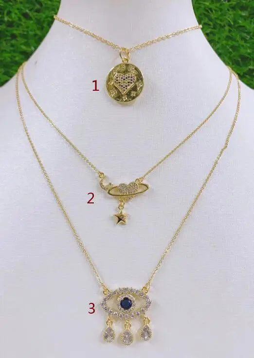 Chain Space Eye Necklace Pendant Copper Zircon Jewelry Supplies