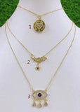 Chain Space Eye Necklace Pendant Copper Zircon Jewelry Supplies