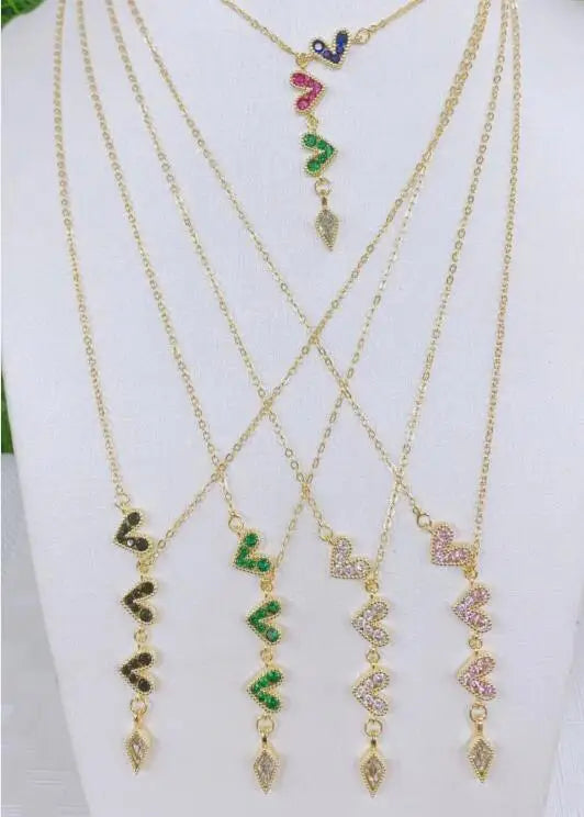 Crystal Heart Water Droplets Choker Necklace for Women