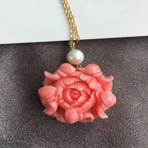 Hibiscus Mutabilis Shell Pearl Amulet Pendant Choker Keychain Crystal Necklace