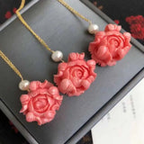 Hibiscus Mutabilis Shell Pearl Amulet Pendant Choker Keychain Crystal Necklace