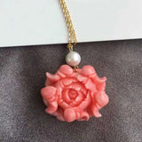 Hibiscus Mutabilis Shell Pearl Amulet Pendant Choker Keychain Crystal Necklace