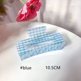 10.5 CM Summer Large Plaid Geometric Hair Clip