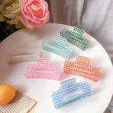10.5 CM Summer Large Plaid Geometric Hair Clip