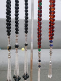 33 Natural Agate Alloy Red Amber S925 Silver Muslim Rosary Beads