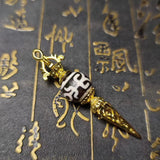 Big Man Money Hook Patterns Tibetan Dzi Beads Pendant